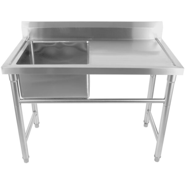 Komerciāla izlietne nerūsējošā tērauda 1080x600x900mm 1 bļoda kreisā puse ar aizsargplāksni | Adexa YDRST60110L