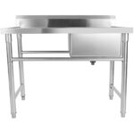 Komerciālais izlietne nerūsējošais tērauds 1080x600x900mm 1 bļoda labā puse Splashback | Adexa YDRST60110R - Image 3