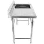 Komercijas izlietne nerūsējošā tērauda 1570x600x900mm 1 bļoda labā puse Splashback | Adexa YDRST60160R - Image 2