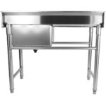 Komerciālais izlietne nerūsējošais tērauds 1080x600x900mm 1 bļoda labā puse Splashback | Adexa YDRST60110R - Image 6
