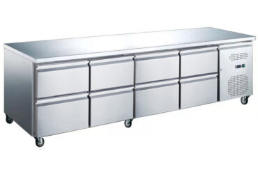 Profesionāls zems ledusskapis ar 8 atvilktnēm 2230x700x650mm | Adexa UGN4180