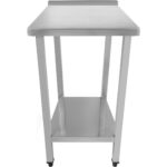 Profesionāls darbagalds no nerūsējošā tērauda ar apakšējo plauktu un aizmugurējo paneļu 800x800x900 mm | Adexa DWT80080B