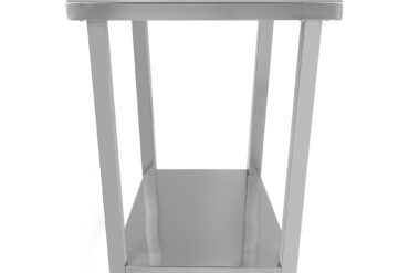 Profesionāls darbagalds no nerūsējošā tērauda ar apakšējo plauktu un aizmugurējo paneļu 800x800x900 mm | Adexa DWT80080B