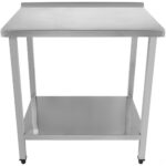 Profesionāls darba galds Nerūsējošs tērauds Apakšplaukts Pieliekamais 1200x800x900mm | Adexa DWT80120B