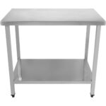 Profesionālais darba galds Nerūsējošais tērauds Apakšplaukts 1400x800x900mm | Adexa DWT80140