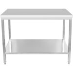 Profesionāls darba galds Nerūsējošais tērauds Apakšējā plaukta 1500x800x900mm | Adexa DWT80150