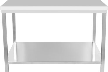 Profesionalais darba galds Nerūsējošā tērauda Apakšplaukts Aizmugures panelis 1400x800x900 mm | Adexa DWT80140B