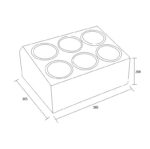 Komerciāls galda piederumu grozu turētājs 6 caurumu Nerūsējošs tērauds | Adexa KFB06B - Image 2