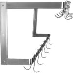 Sienas plaukts ar katlu turētāju 12 āķiem Nerūsējošais tērauds 1200x300x300mm | Adexa VMR1230U - Image 2