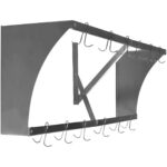 Sienas plaukts ar katlu turētāju un 12 āķiem no nerūsējošā tērauda 1500x300x300mm | Adexa VMR1530