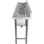 Komercijas trauku mazgāšanas izlietne Nerūsējošais tērauds 1 bļoda Aizmugures siena 1800x450x800mm Apaļas kājas | Adexa YDPS18038 - Image 5