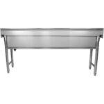 Komercijas trauku mazgāšanas izlietne Nerūsējošais tērauds 1 bļoda Aizmugures siena 1800x450x800mm Apaļas kājas | Adexa YDPS18038 - Image 2