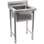 Komerciālā izlietne Nerūsējošais tērauds 585x600x900mm 1 bļoda Aizsargmala | Adexa YDRST145A - Image 7