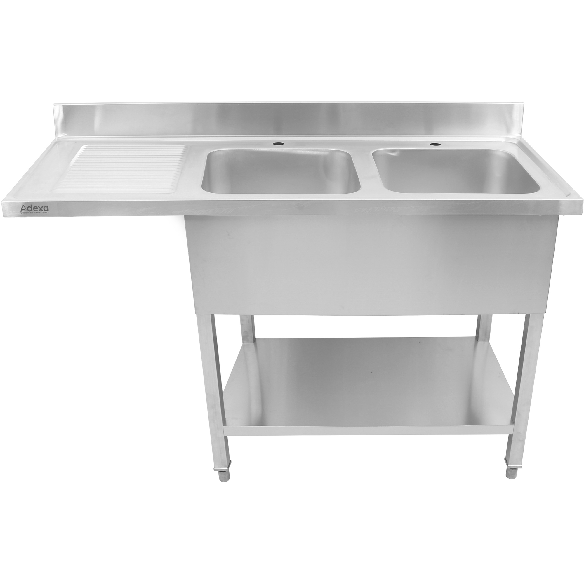 Dubultā izlietne pa labi ar notecināšanas virsmu un aizmugures sienu 1800x600x910mm | Adexa DSB1860R Dubultā izlietne pa labi ar notecināšanas virsmu un aizmugures sienu 1800x600x910mm | Adexa DSB1860R - Image 1