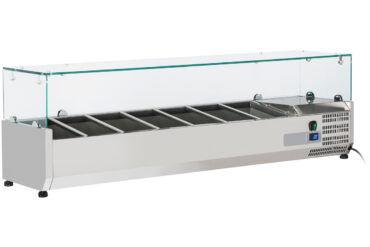 Refrigerēta virtuves iekārta ar stikla pārsegu 1600mm 7xGN1/3 | Adexa GT516