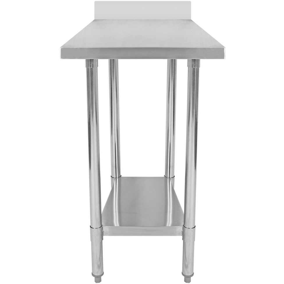 2 līmeņu nerūsējošā tērauda darba galds ar aizmugures plāksni 450x600x900mm | Adexa WT6045 2 līmeņu nerūsējošā tērauda darba galds ar aizmugures plāksni 450x600x900mm | Adexa WT6045 - Image 1