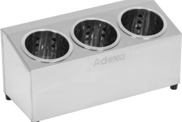 Komerciāla galda piederumu groza turētājs ar 3 caurumiem Nerūsējošais tērauds | Adexa KFA03B