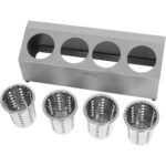 Komercijas Galda Piederumu Groza Turētājs 4 caurumu Nerūsējošais tērauds | Adexa KFA04B - Image 5