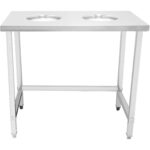 Profesionāls darbs/Atkritumu galds ar 2 atkritumu caurumiem Nerūsējošais tērauds 1000x600x900mm | Adexa SC10060 - Image 3