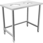 Profesionāls darbs/Atkritumu galds ar 2 atkritumu caurumiem Nerūsējošais tērauds 1000x600x900mm | Adexa SC10060