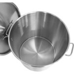 Profesionāla atkritumu tvertne Nerūsējošais tērauds ar vāku 95 litri | Adexa SDB95 - Image 3