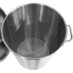 Profesionāls atkritumu tvertne Nerūsējošais tērauds ar vāku un riteņiem 55 litri | Adexa SDC55 - Image 3