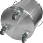 Profesionāls atkritumu tvertne Nerūsējošais tērauds ar vāku un riteņiem 55 litri | Adexa SDC55 - Image 4