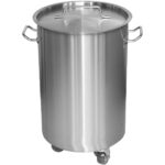 Profesionāls atkritumu tvertne Nerūsējošais tērauds ar vāku un riteņiem 55 litri | Adexa SDC55 - Image 6