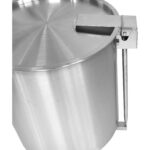 Profesionāla atkritumu tvertne Nerūsējošais tērauds ar vāku un riteņiem un pedāli 75 litri | Adexa SDCP75 - Image 3