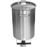 Profesionāls atkritumu konteineris no nerūsējošā tērauda ar vāku, ritenīšiem un pedāli 55 litri | Adexa SDCP55 - Image 5