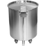 Profesionāla atkritumu tvertne Nerūsējošais tērauds ar vāku un riteņiem un pedāli 75 litri | Adexa SDCP75 - Image 6