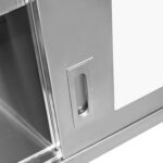 Sienas skapītis ar stikla bīdāmajām durvīm Nerūsējošais tērauds 1200x400x650mm | Adexa SWCGD120402 - Image 3