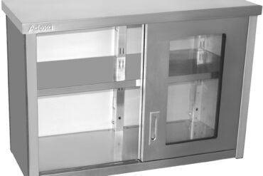 Sienas skapītis ar stikla bīdāmām durvīm Nerūsējošais tērauds 1000x400x650mm | Adexa SWCGD100402