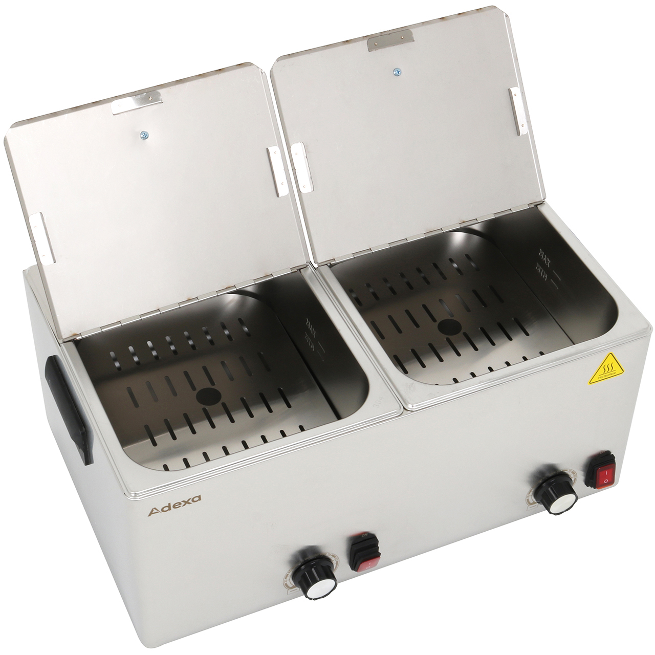 Komercionālie dubultie hotdogu sildītāji 2x8 litri 2.4kW | Adexa XDESW8D Komercionālie dubultie hotdogu sildītāji 2x8 litri 2.4kW | Adexa XDESW8D - Image 1