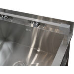 Zema Komerciālā Trauku Mazgāšanas Izlietne ar Mob Turētājiem Nerūsējošais tērauds 1 bļoda Aizsargpanelis 1500x600x660mm Kvadrātveida kājas | Adexa SMSJYLR15060 - Image 2