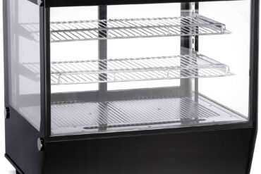 Displeja vitrīnas ledusskapis 120 litri 2 plaukti Melns Plakans priekšpuse | Adexa CW120BLACK