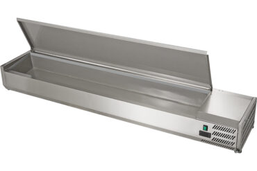 Atdzesēts servera sagatavošanas virsma 2500mm 9xGN1/3 Dziļums 330mm Nerūsējošā tērauda vāks | Adexa VRX2500330SS