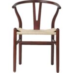 Gaiši riekstkoka krāsas dižskābarža koka krēsls ar gaišu pītu virvi sēdvietas daļā | | Adexa GSW0029LWBE - Image 2