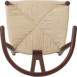 Gaiši riekstkoka krāsas dižskābarža koka krēsls ar gaišu pītu virvi sēdvietas daļā | | Adexa GSW0029LWBE - Image 4