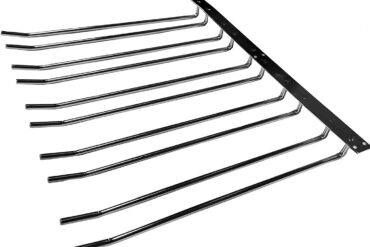 Vīna glāžu plaukts Melns Griestos stiprināms Garums 400 mm 20 vīna glāzes | Adexa WGB58500400B