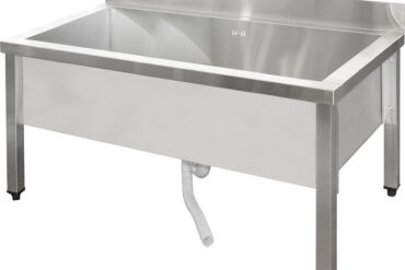 Zems komerciālais trauku mazgāšanas izlietne nerūsējošā tērauda 1 bļoda ar splashback 1000x600x660mm kvadrātveida kājas | Adexa SMSJY10060