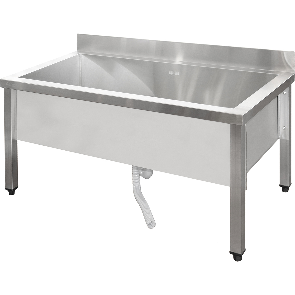 Zems komerciālais trauku mazgāšanas izlietne nerūsējošā tērauda 1 bļoda ar splashback 1000x600x660mm kvadrātveida kājas | Adexa SMSJY10060 Zems komerciālais trauku mazgāšanas izlietne nerūsējošā tērauda 1 bļoda ar splashback 1000x600x660mm kvadrātveida kājas | Adexa SMSJY10060 - Image 1