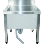 Zema komerciāla trauku mazgājamā izlietne Nerūsējošs tērauds 1 bļoda Aizsargsiena 600x600x660mm Kvadrātveida kājas | Adexa SMSJY6060 - Image 6