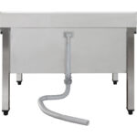 Zems komerciālais trauku mazgāšanas izlietnes izgatavots no nerūsējošā tērauda, 1 bļoda ar šļakatu aizsargu, 800x600x660 mm kvadrātveida kājas | Adexa SMSJY8060 - Image 4