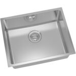 Augstākās kvalitātes viena nodalījuma izlietne 540x440x200mm virsmas montāža no nerūsējošā tērauda | Adexa SB205040