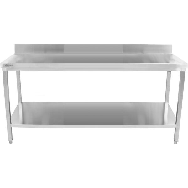 Premium komerciāls darba galds Nerūsējošais tērauds Apakšējā plaukta malas aizsargs 2000x600x900/950mm | Adexa DWT20060