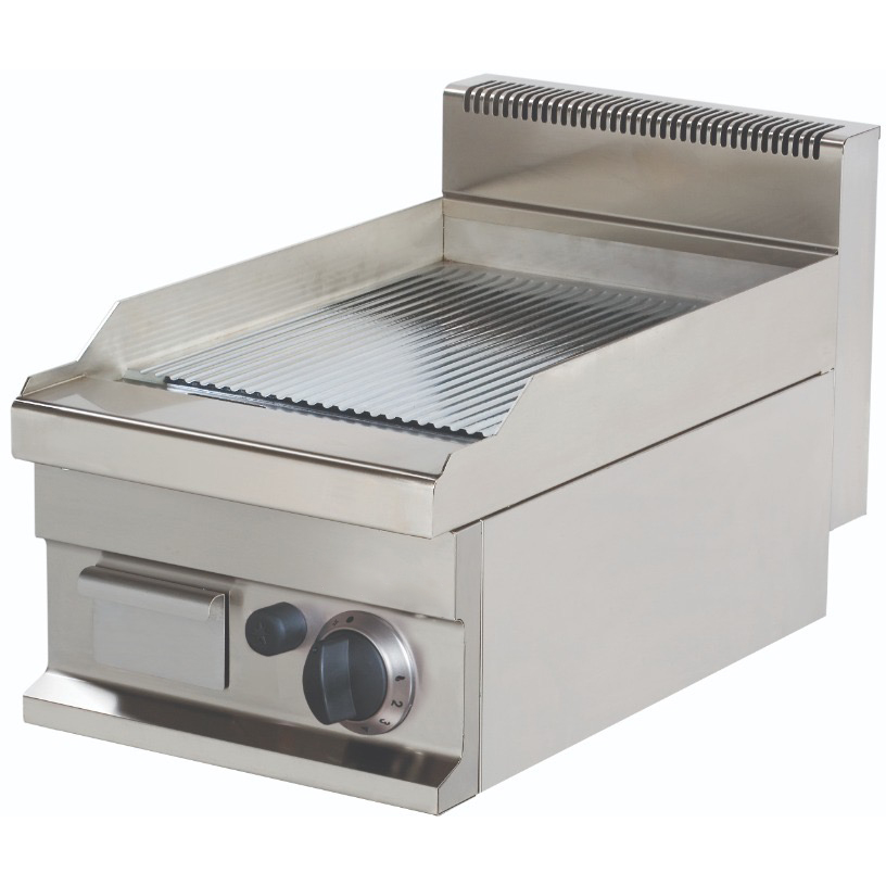 Hromēta elektriskā grils plāksne Hromēta elektriskā grils plāksne, rievota, 1 zona, 4.1 kW, uz galda virsmas | Adexa Hotmax 700 EG711GS - Image 1