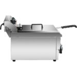 Komerciāls fritieris ar vienu elektrisko 10 litru 3kW darba virsmas novadīšanas krānu | Adexa HEF101V - Image 3