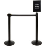 Melns barjeras stabs ar melnu atvilkšanas jostu 5m | Adexa SBP501BK - Image 2