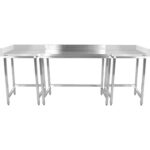 Komerciāls nerūsējošā tērauda darba galds kreisajā pusē 700x700x965mm | Adexa DWL7070L - Image 4